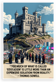 Thomas Sowell 'Too Much of What is Called Education is Little More Than Expensive Isolation from Reality' Inspirational 12x18 US Made Poster