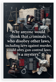 Thomas Sowell "Why Anyone Would Think Criminals Obey Gun Control" 12x18 US Made Poster