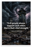 Aleksandr Solzhenitsyn "Evil People Always Support Each Other" Inspirational 12x18 US Made Poster