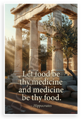 Hippocrates "Let Food Be Thy Medicine" Greek Temple Inspirational 12x18 US Made Poster