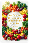 Hippocrates "Let Food Be Thy Medicine" Wellness Inspirational 12x18 US Made Poster