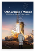 NASA Artemis II Mission Reid Wiseman Commander Space Launch 12x18 US Made Poster