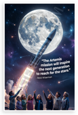 Reid Wiseman 'Artemis Mission Inspire Next Generation' Space 12x18 US Made Poster