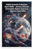 NASA Artemis II Jeremy Hansen Canadian Space Agency Mission Specialist 12x18 US Made Poster