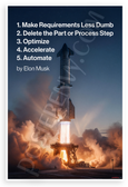 Elon Musk 'Make Requirements Less Dumb Delete Optimize Accelerate Automate' Motivational 12x18 US Made Poster