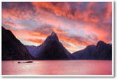 Milford Sound, New Zealand at Sunset