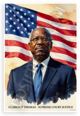Clarence Thomas Supreme Court Justice American Flag Portrait 12x18 US Made Poster