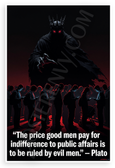 Plato "The Price Good Men Pay for Indifference" Inspirational 12x18 US Made Poster