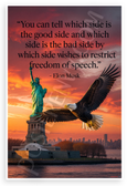 Elon Musk 'Freedom of Speech' Quote Statue of Liberty Eagle 12x18 US Made Poster