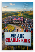 We Are Charlie Kirk Patriotic Rally Rolling Hills 12x18 US Made Poster