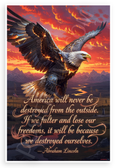 Abraham Lincoln "America Will Never Be Destroyed From the Outside" Patriotic 12x18 US Made Poster