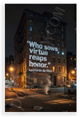 Leonardo da Vinci "Who Sows Virtue Reaps Honor" Urban Street Art 12x18 US Made Poster