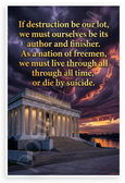 Abraham Lincoln 'If Destruction Be Our Lot' Patriotic 12x18 US Made Poster