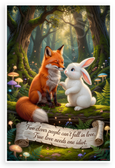 "Two Clever People Can’t Fall in Love, True Love Needs One Idiot" Fox Rabbit Romance 12x18 US Made Poster