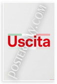 Uscita Exit Sign Minimalist Italian Flag Colors 12x18 US Made Poster