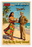 Join the U.S. Navy Save the Big Booty Cubans! Vintage Recruiting 12x18 US Made Poster