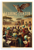 Learning Center Owl Globes African Village Educational 12x18 US Made Poster