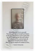 Fyodor Dostoevsky "Above All Dont Lie to Yourself" Inspirational 12x18 US Made Poster