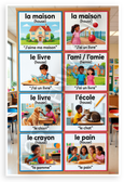 French Nouns Vocabulary Words Classroom Educational 12x18 US Made Poster