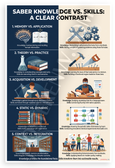 Knowledge vs Skills 5 Contrasts Educational Infographic 12x18 US Made Poster
