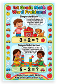 1st Grade Math Word Problems Simple Addition Subtraction Educational 12x18 US Made Poster