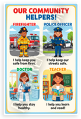 Our Community Helpers Firefighter Police Doctor Teacher Educational 12x18 US Made Poster