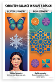 Symmetry Balance in Shape and Design Bilateral Radial Educational 12x18 US Made Poster