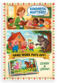 Kindness Matters Hard Work Pays Off Learn & Grow Educational 12x18 US Made Poster