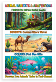 Animal Habitats and Adaptations Forests Deserts Oceans Educational 12x18 US Made Poster