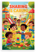 "Sharing Is Caring" Children Playground Motivational 12x18 US Made Poster