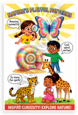 Nature's Playful Patterns Butterfly Seashell Giraffe Leopard Educational 12x18 US Made Poster