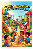 Be Kind to Everyone It Makes School Fun Playground 12x18 US Made Poster