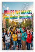 "Rules We Make; We Make Together" Diverse Students Classroom 12x18 US Made Poster