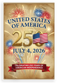 United States 250th Anniversary July 4 2026 Fireworks Patriotic 12x18 US Made Poster