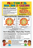 Fraction Fun Sharing Is Caring Educational 12x18 US Made Poster