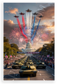 Washington DC Military Parade F-35 Jets Tanks Fireworks Patriotic 12x18 US Made Poster