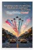 Thomas Jefferson "All Men Are Created Equal" Happy Birthday America Patriotic 12x18 US Made Poster