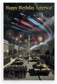 Happy Birthday America! Washington DC Military Parade Fireworks Jets 12x18 US Made Poster