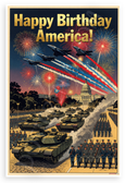 Happy Birthday America! Military Parade US Capitol 12x18 US Made Poster