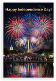 Happy Independence Day Fireworks Washington DC 12x18 US Made Poster