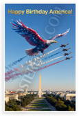 Happy Birthday America! Patriotic Eagle Jet Formation 12x18 US Made Poster