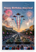 Happy Birthday America Washington DC Parade Fireworks Jets 12x18 US Made Poster