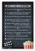 Top 10 Comedy Movies of All Time List Movie Poster 12x18 US Made Poster