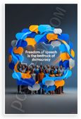 Freedom of Speech is the Bedrock of Democracy Inspirational 12x18 US Made Poster
