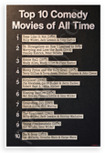Top 10 Comedy Movies of All Time List 12x18 US Made Poster