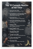 Top 10 Comedy Movies of All Time List Educational 12x18 US Made Poster