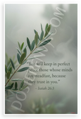 Isaiah 26:3 "You Will Keep in Perfect Peace" Inspirational 12x18 US Made Poster