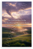 Psalm 34:18 'The Lord is Close to the Brokenhearted' Inspirational 12x18 US Made Poster