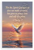 2 Timothy 1:7 "Spirit God Gave Us Power Love Self-Discipline" Inspirational 12x18 US Made Poster
