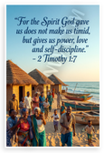 2 Timothy 1:7 'Spirit God Gave Us Power Love Self-Discipline' Inspirational 12x18 US Made Poster